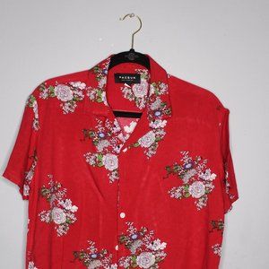Flower Printed Button- Down